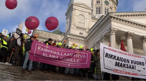 Finland staakt en betoogt: aanvallen van extreemrechts tegen vakbonden zijn onaanvaardbaar!